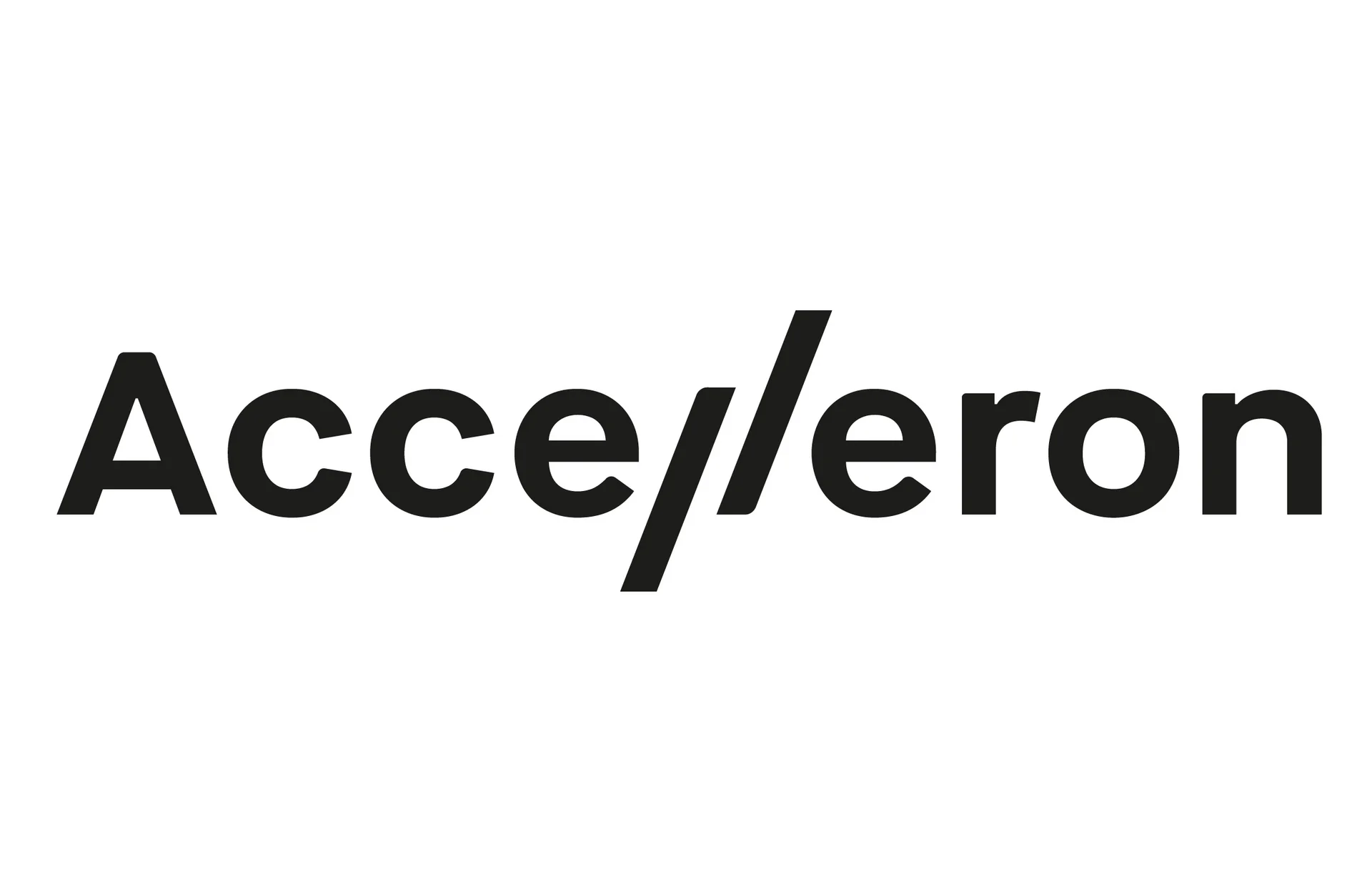 The official logo of Acceleron, featuring its black script-style text on a white background.