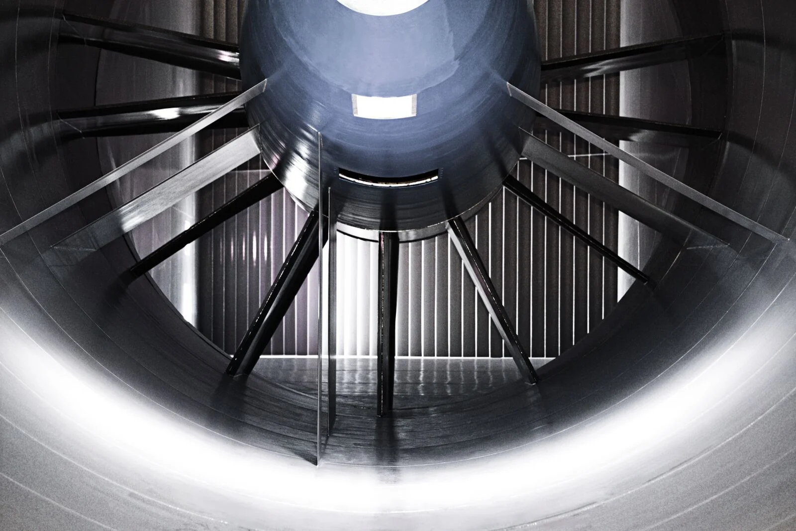 A high-tech wind tunnel facility at the Sauber F1 Team factory in Hinwil, Switzerland, used for aerodynamic testing and development of Formula 1 race cars.
