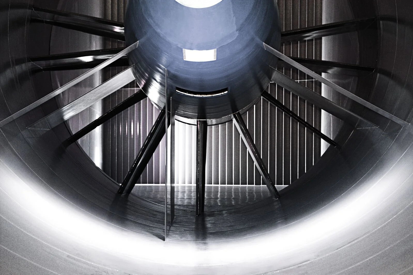A high-tech wind tunnel facility at the Sauber F1 Team factory in Hinwil, Switzerland, used for aerodynamic testing and development of Formula 1 race cars.