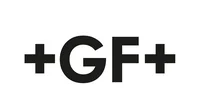 The official logo of GF, featuring its black script-style text on a white background.