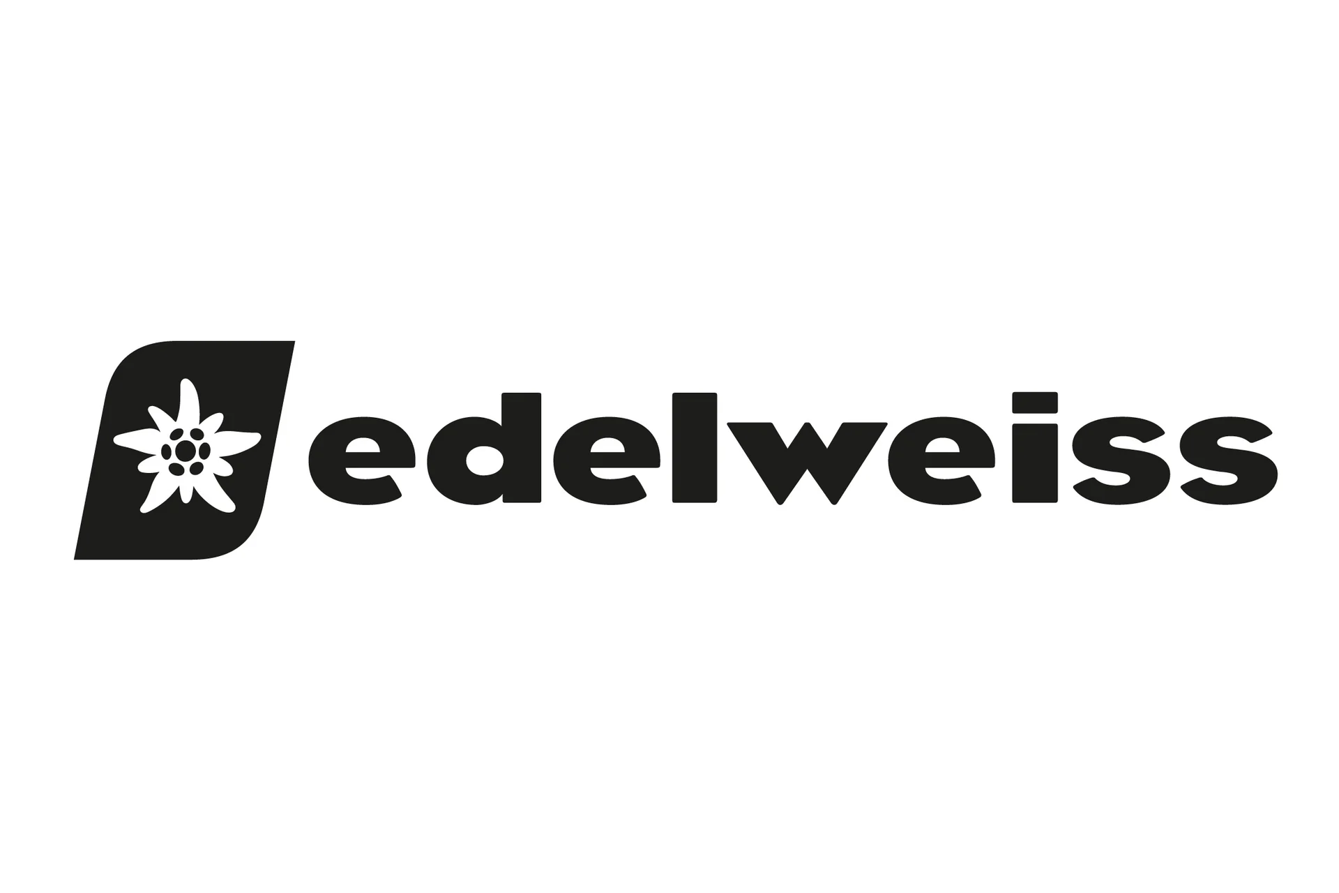 The official logo of Edelweiss, featuring its black script-style text on a white background.
