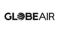 The official logo of GlobeAir, featuring its black script-style text on a white background.