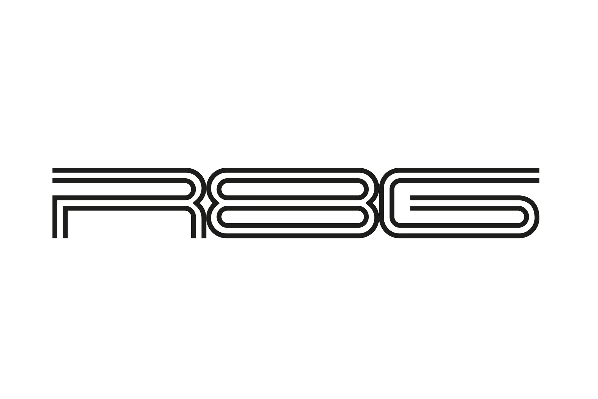 R8G esports team logo in black text on a white background, representing the professional sim racing team.