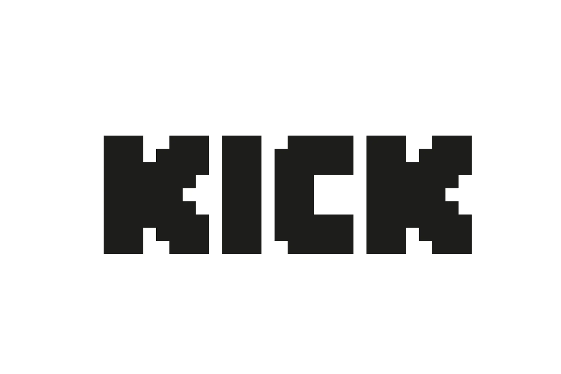 Kick logo in black text on a white background, representing the esports streaming platform.