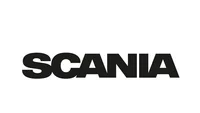 The official logo of Scania, featuring its black script-style text on a white background.